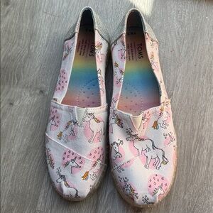 TOMS Kids Unicorn Slippers - Pink and Cream